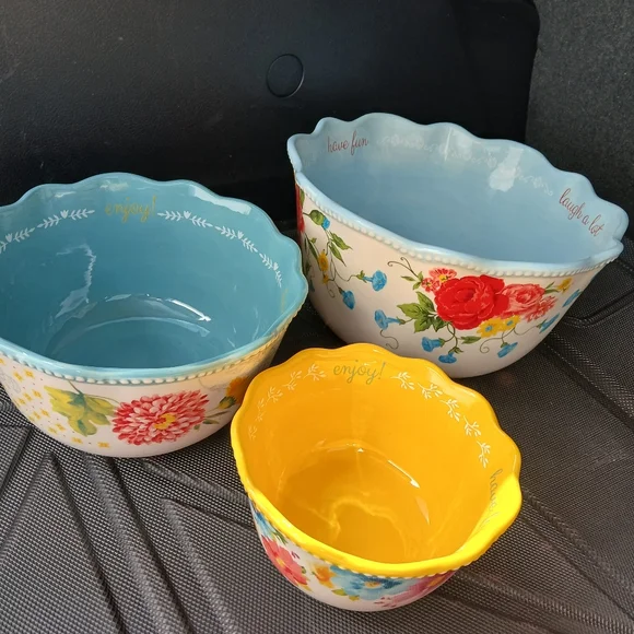 The Pioneer Woman Floral Yellow and Blue Ceramic Bowl - Picture 5 of 6